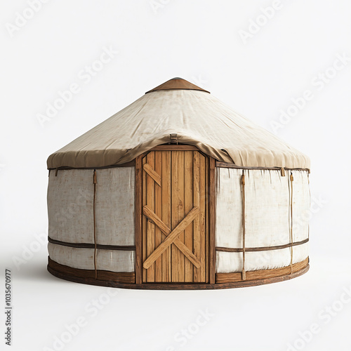  Yurt on white background.  photo