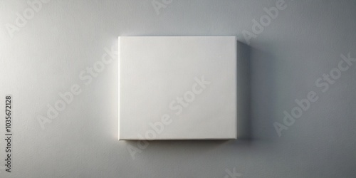 White Square Canvas Mockup on Light Gray Background for Minimalist Design Projects