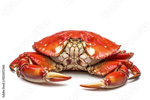 Ooked Dungeness crab isolated on white background photo