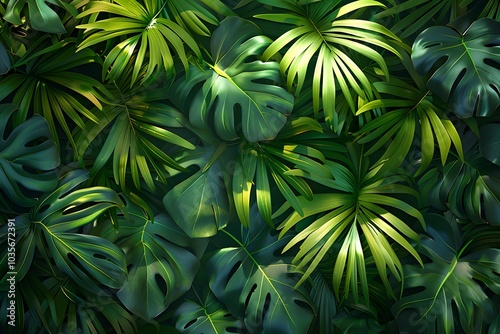 Lush Greenery: A Vibrant Tropical Leaf Background