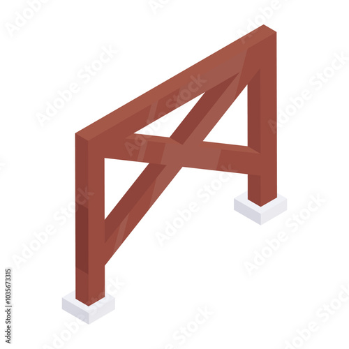 An editable design icon of fence railing 

