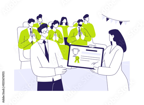 Company celebrations abstract concept vector illustration.