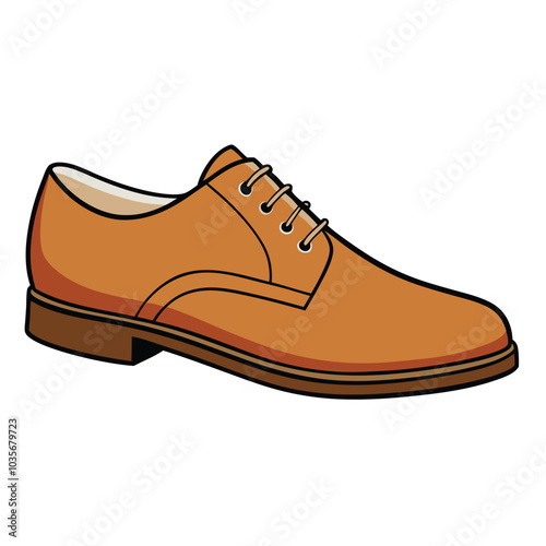 Modern fashion oxford shoes with flat sole. Colored vector illustration isolated on white background