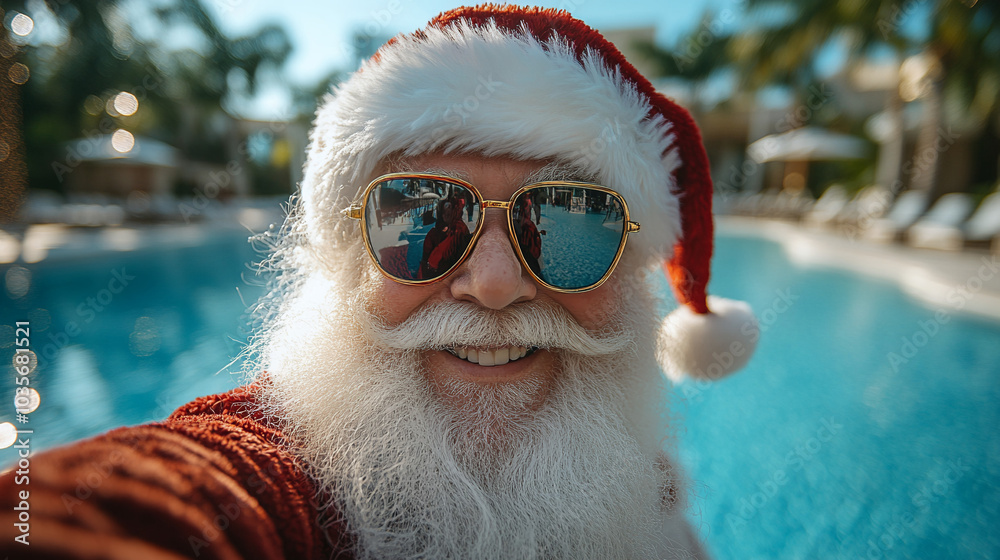 Santa Claus with glasses on vacation close-up Santa Claus with glasses on vacation close-up