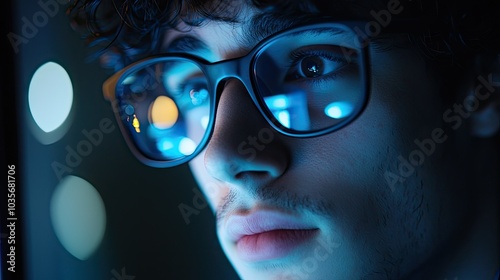 Intense Close-Up of a Young Person's Face