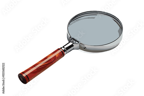 Magnifier on white background. Isolated 3D image