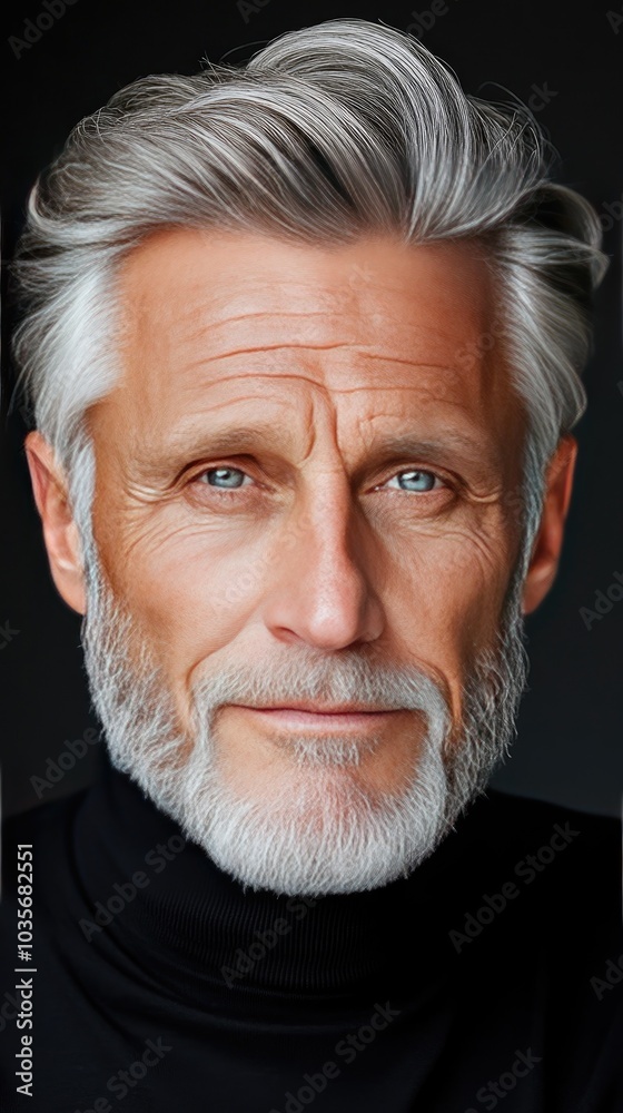 A distinguished elderly man with captivating blue eyes, silver hair, and a white beard gazes with intensity, set against a dark background, exuding wisdom and depth. A distinguished elderly man with captivating blue eyes, silver hair, and a white beard gazes with intensity, set against a dark background, exuding wisdom and depth.