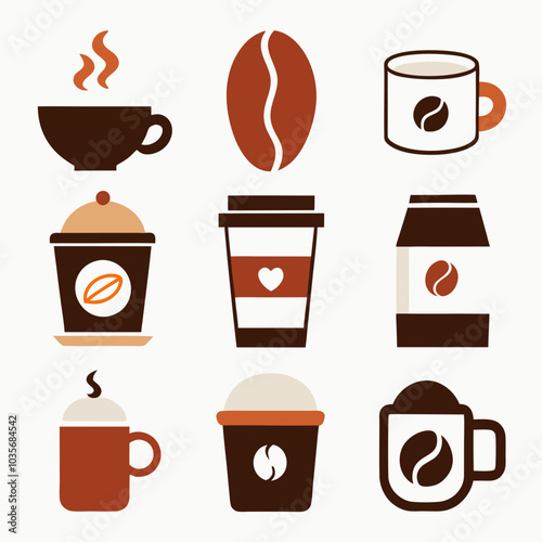 Set the Coffee Icon Vector Illustration on a white background