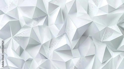 Geometric wallpaper in grey and white with polygonal patterns and white textures