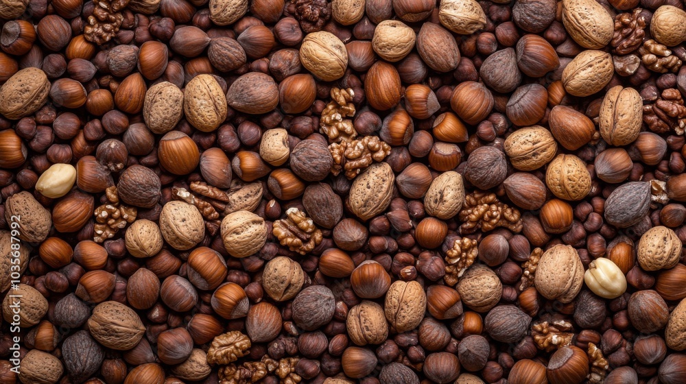 A background densely filled with walnuts, pecans, and hazelnuts in their shells, creating a rich, earthy texture across the entire frame. A background densely filled with walnuts, pecans, and hazelnuts in their shells, creating a rich, earthy texture across the entire frame.