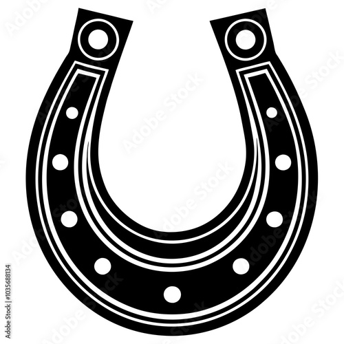 Horseshoe icon, Good luck symbol, Horseshoe vector silhouette 