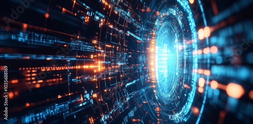 Speed is a key characteristic of digital communication technology, as seen in today's illustrations of digital warp zooms, data transfer speeds, and big data technologies.