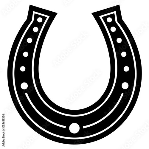 Horseshoe icon, Good luck symbol, Horseshoe vector silhouette 