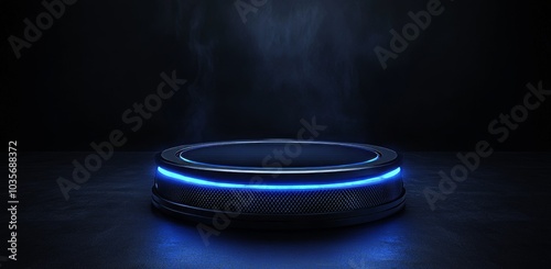 The layout stage showcase background contains digital elements and grid lines. Modern illustrations depict futuristic digital technology concepts.