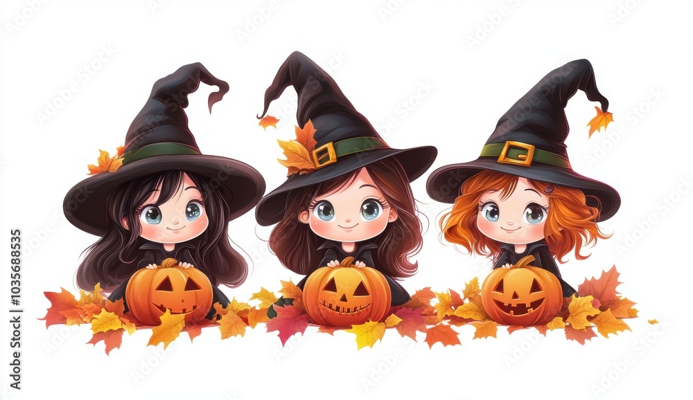 Cute Witch Halloween. Cute Witch Halloween.