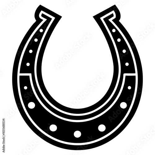 Horseshoe icon, Good luck symbol, Horseshoe vector silhouette 