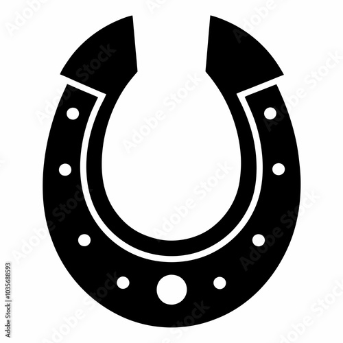 Horseshoe icon, Good luck symbol, Horseshoe vector silhouette 