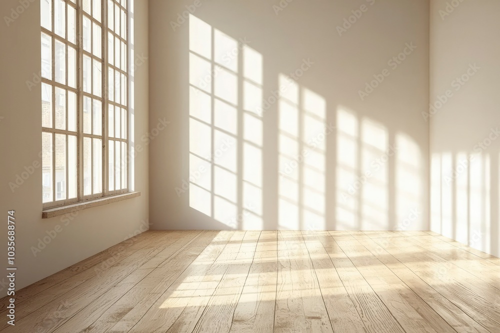 Sunlight Streaming Through a Window Onto a Wooden Floor Sunlight Streaming Through a Window Onto a Wooden Floor