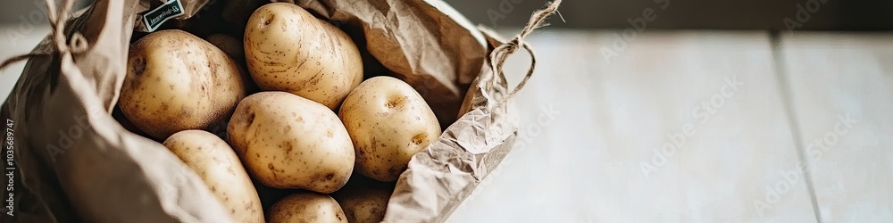 potatoes in a burlap bag. selective focus potatoes in a burlap bag. selective focus