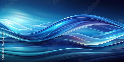 Abstract Blue Wave Pattern with Subtle Light Effects and Curved Lines