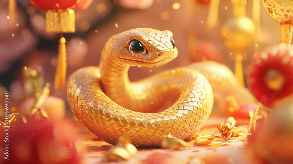 Golden Snake in Lantern Festival Golden Snake in Lantern Festival