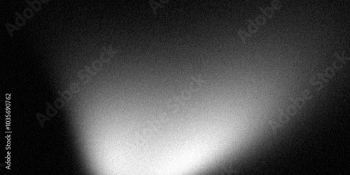 Abstract monochrome grainy gradient with dark tones, A noise texture with soft gradient light fading from dark to light, creating an abstract black and white visual effect.