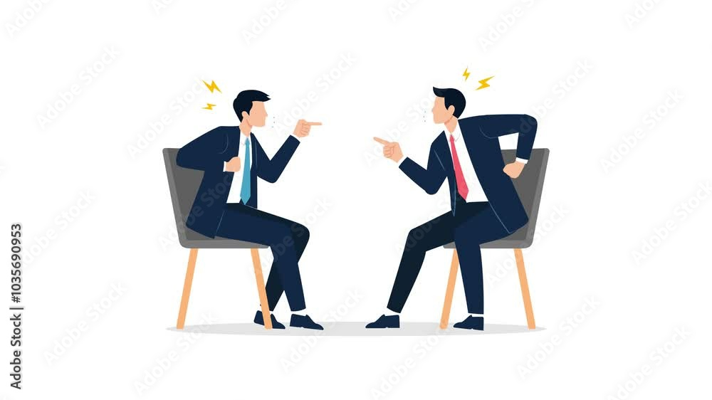 Businessman colleagues arguing and conflict in work disagreement ...