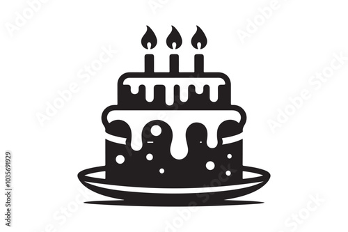 Birthday Cake silhouette vector 128.eps