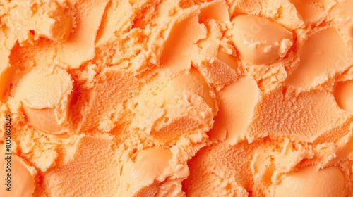 Wallpaper Mural A surface densely covered with scoops of bright orange sherbet, filling every inch of the frame with its creamy, cold texture and vibrant color. Torontodigital.ca