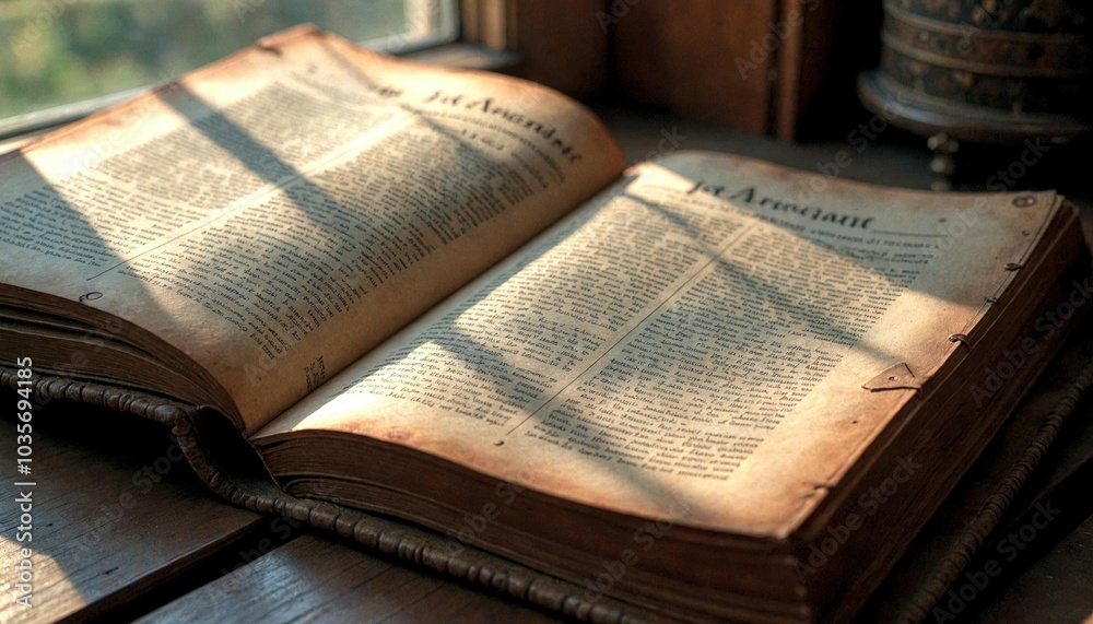 Fototapeta premium Vintage Book with 1st Amendment Text