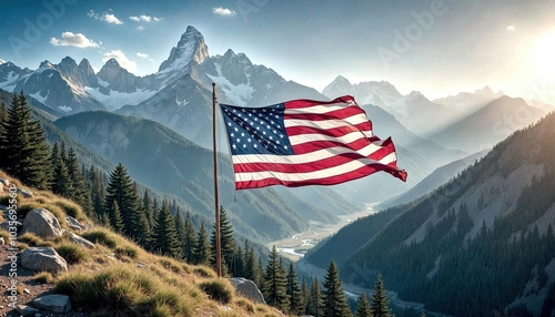 Serene Mountain Peaks Symbolizing Freedom