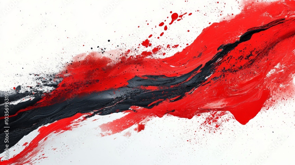 Abstract red in splash, paint, brush strokes, stain grunge on white background, Japanese style Abstract red in splash, paint, brush strokes, stain grunge on white background, Japanese style