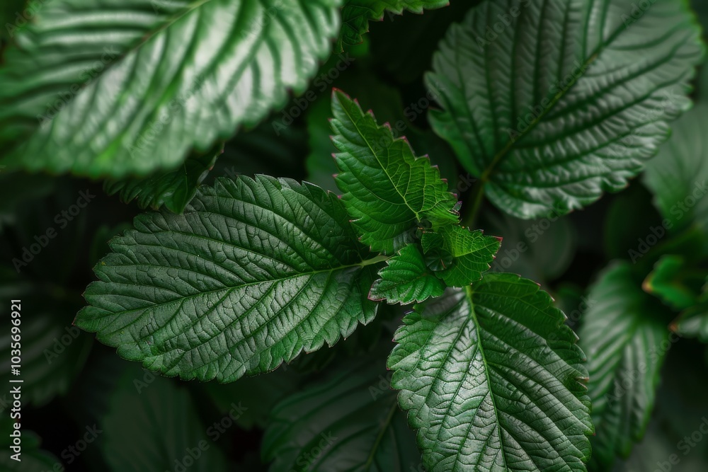 Lush green leaves overlap, displaying detailed textures. Concept of natural beauty and freshness. For promoting eco-friendly products or gardening tips Lush green leaves overlap, displaying detailed textures. Concept of natural beauty and freshness. For promoting eco-friendly products or gardening tips