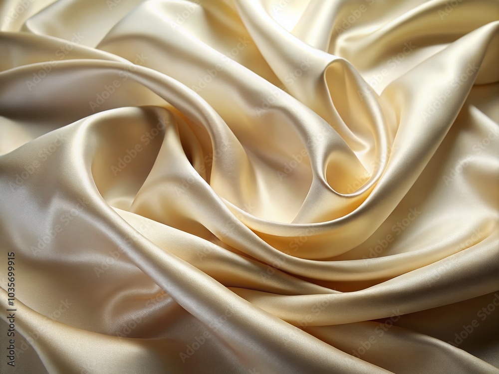 Elegant Cream Satin Fabric Close-Up Under Soft Lighting - Smooth Texture and Sheen for Luxurious Aesthetic Elegant Cream Satin Fabric Close-Up Under Soft Lighting - Smooth Texture and Sheen for Luxurious Aesthetic