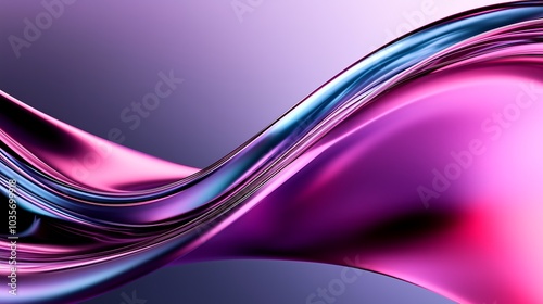 A flowing, iridescent design featuring vibrant shades of pink and blue, creating a mesmerizing wave-like pattern against a soft backdrop.