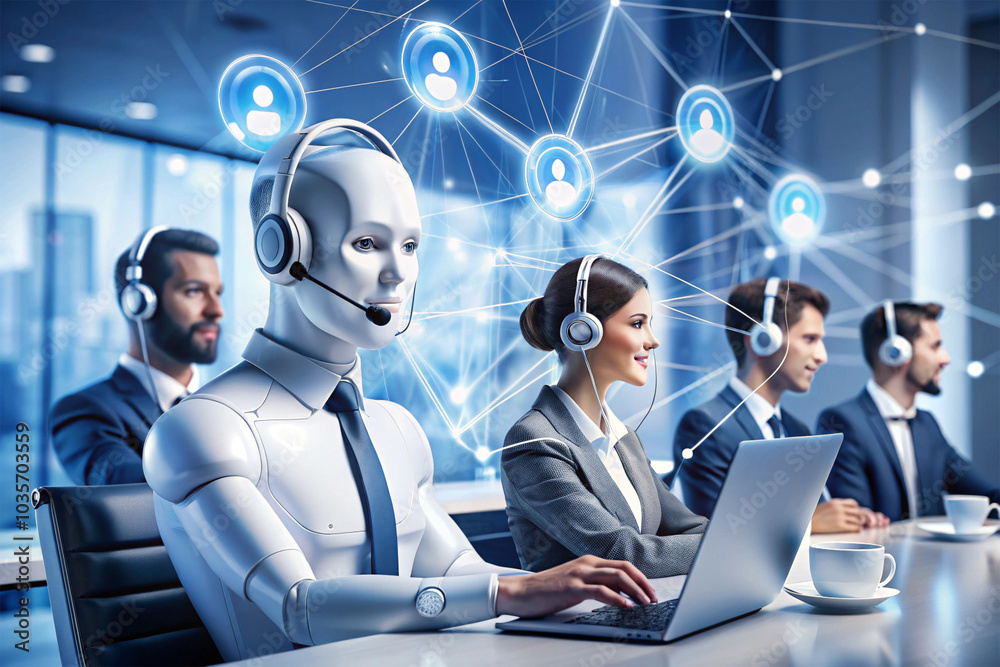 Ai In Customer Service With Chatbots And Virtual Agents Stock Photo