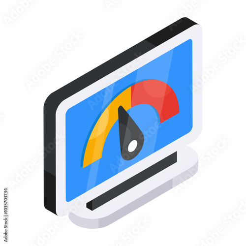 An isometric design icon of system speed test

