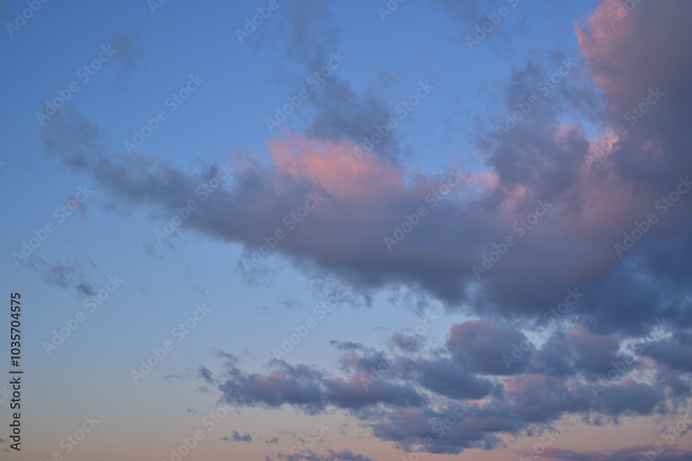 Fototapeta premium Clouds on blue sky, background or wallpaper