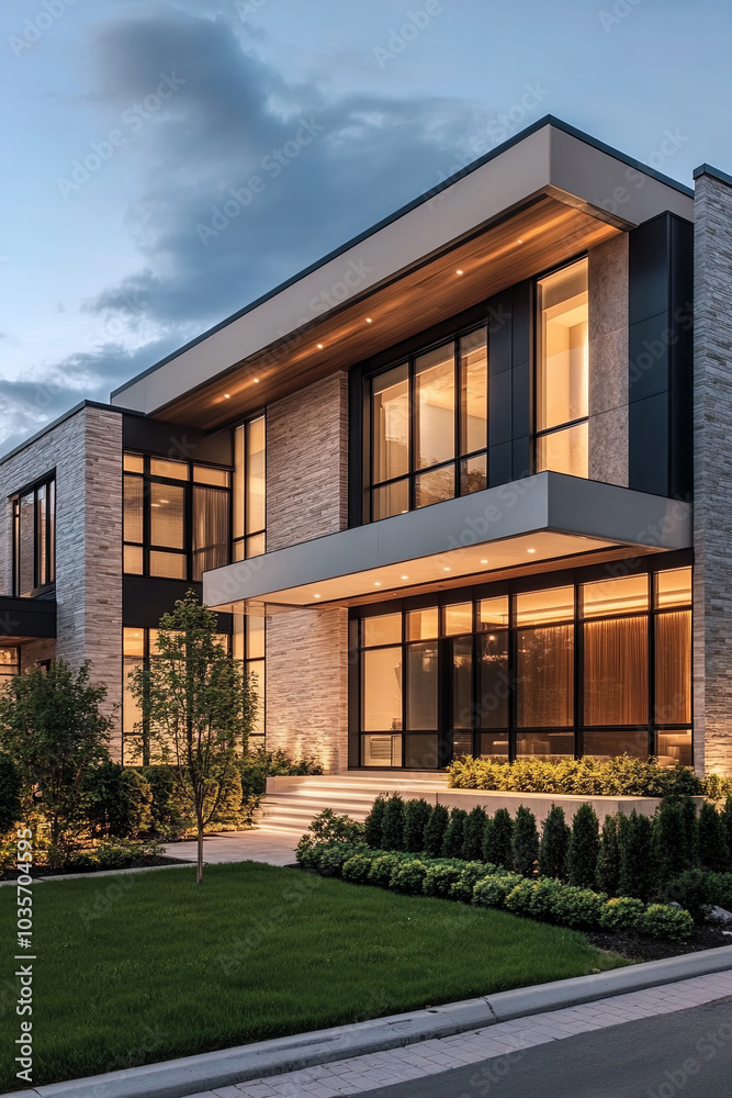 Modern luxury mansion with sleek lines and a minimalist design Modern luxury mansion with sleek lines and a minimalist design