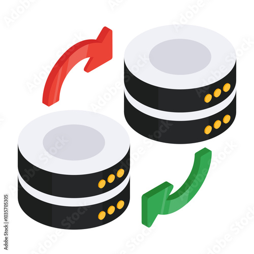 An icon design of data exchange 

