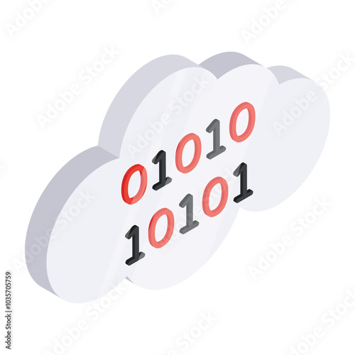 Modern design icon of cloud binary data

