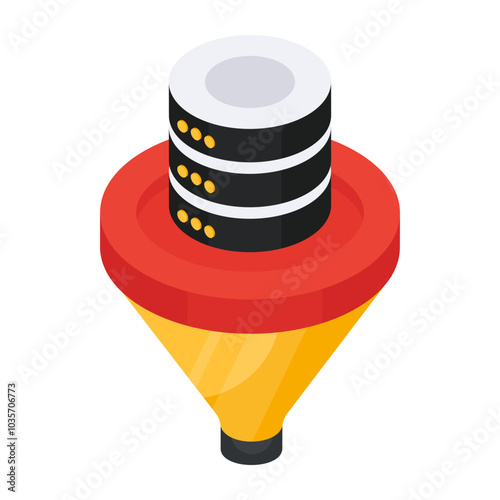 A beautiful design icon of data funnel


