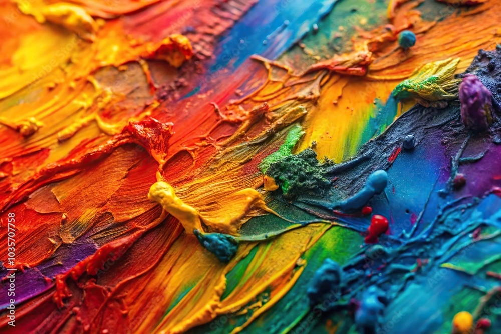 Abstract textured painting with bold colors close-up Abstract textured painting with bold colors close-up