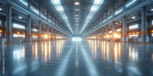 Empty Factory Interior.