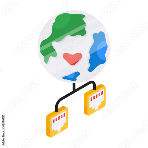 Premium design icon of global ports network

