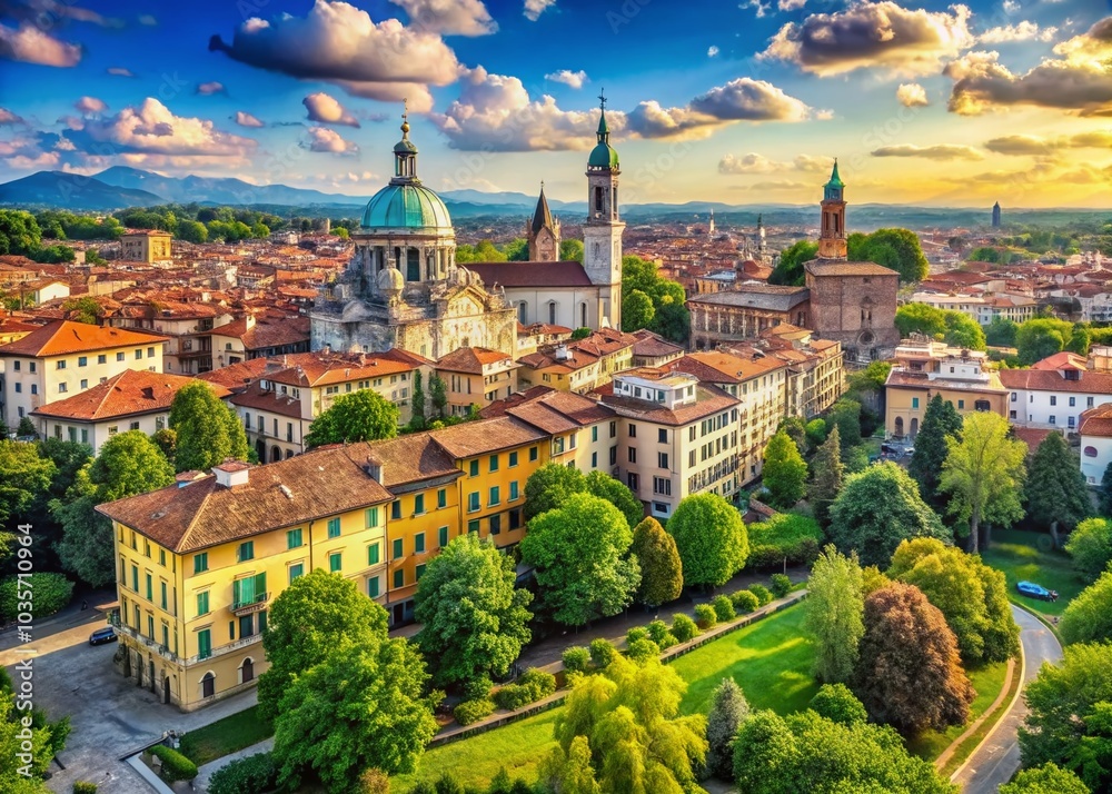 Naklejka premium Explore the Charm of Monza: Iconic Tourist Attractions in Suburb Milan, Italy