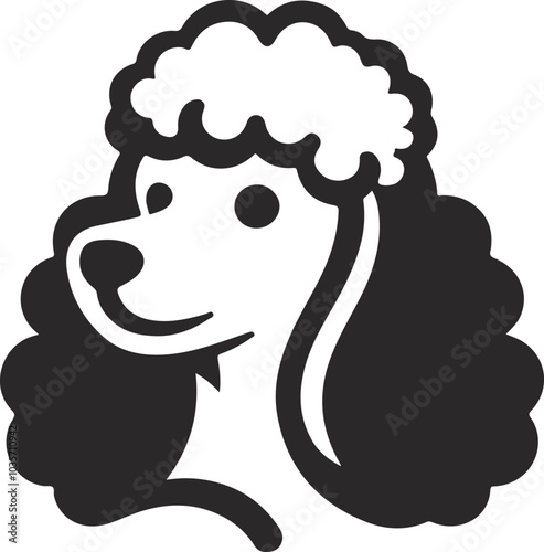 poodle dog in different poses, clipart, and vector silhouette designs.