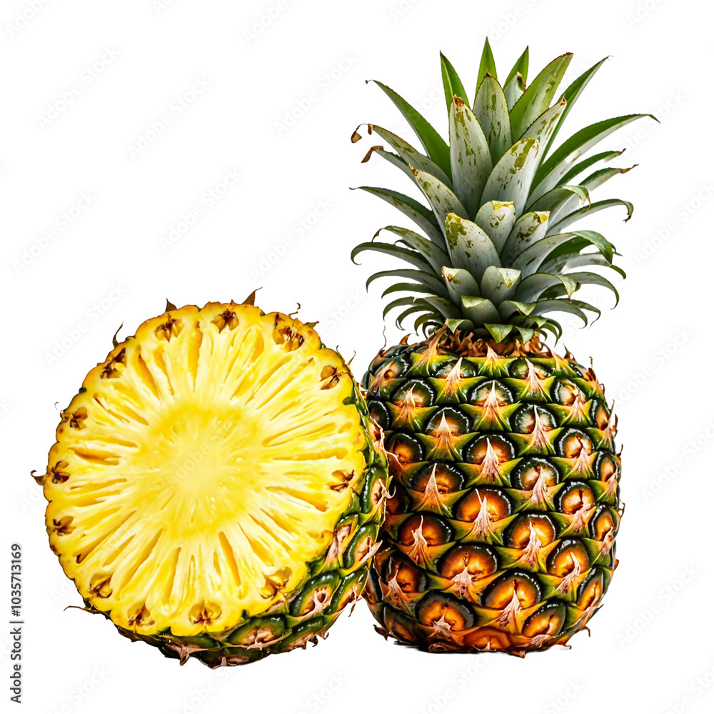 Pineapple fruit isolated on Transparent background Pineapple fruit isolated on Transparent background