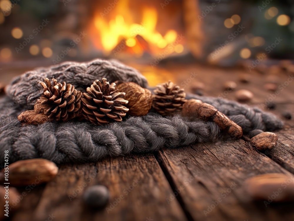 Cozy Winter Fireplace Scene with Soft Blanket and Warm Glow, Relaxing and Serene Ambiance for Comfort and Peace Cozy Winter Fireplace Scene with Soft Blanket and Warm Glow, Relaxing and Serene Ambiance for Comfort and Peace