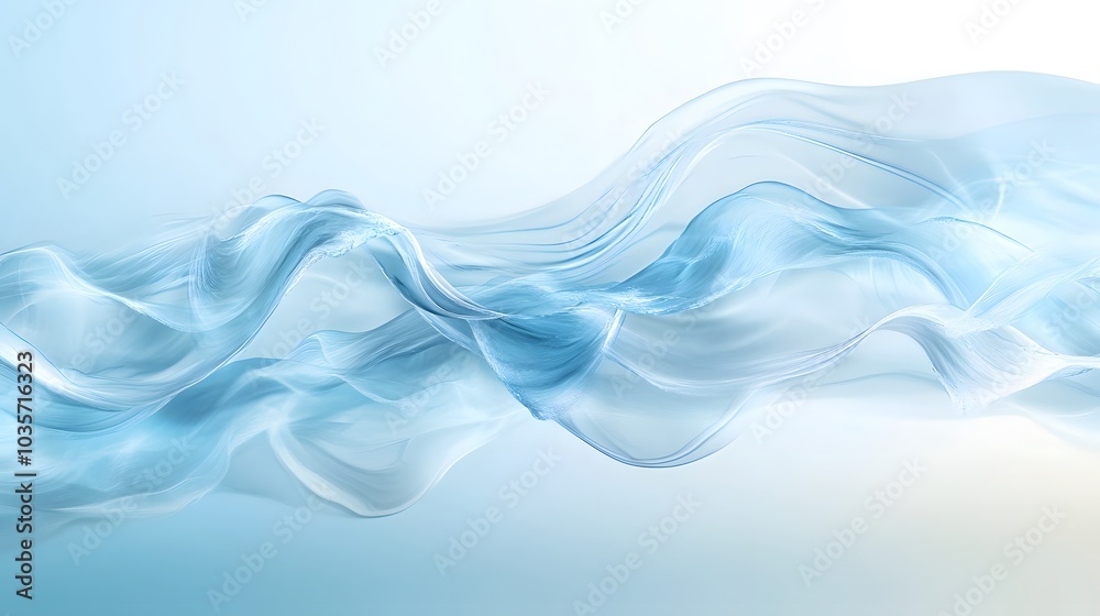 Abstract Blue Waves on a Light Blue Background Abstract Blue Waves on a Light Blue Background